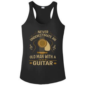 Never Underestimate An Old Man With A Guitar Acoustic Player Ladies PosiCharge Competitor Racerback Tank