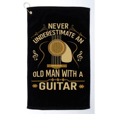 Never Underestimate An Old Man With A Guitar Acoustic Player Golf Towel