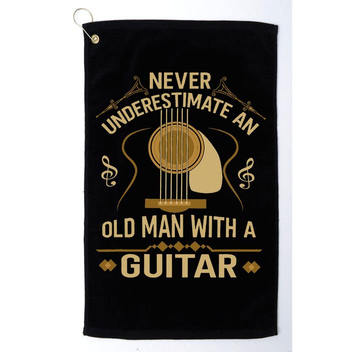 Never Underestimate An Old Man With A Guitar Acoustic Player Golf Towel