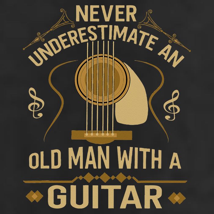 Never Underestimate An Old Man With A Guitar Acoustic Player Golf Towel