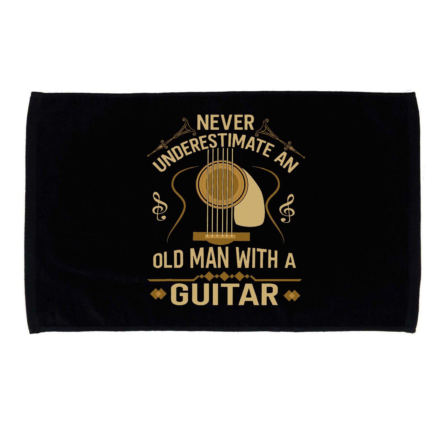 Never Underestimate An Old Man With A Guitar Acoustic Player Microfiber Hand Towel