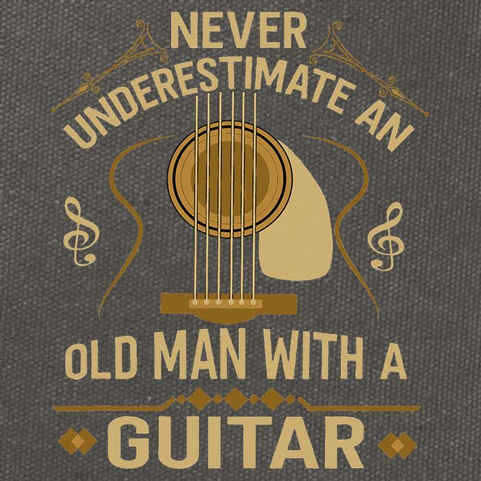 Never Underestimate An Old Man With A Guitar Acoustic Player Cotton Canvas Backpack