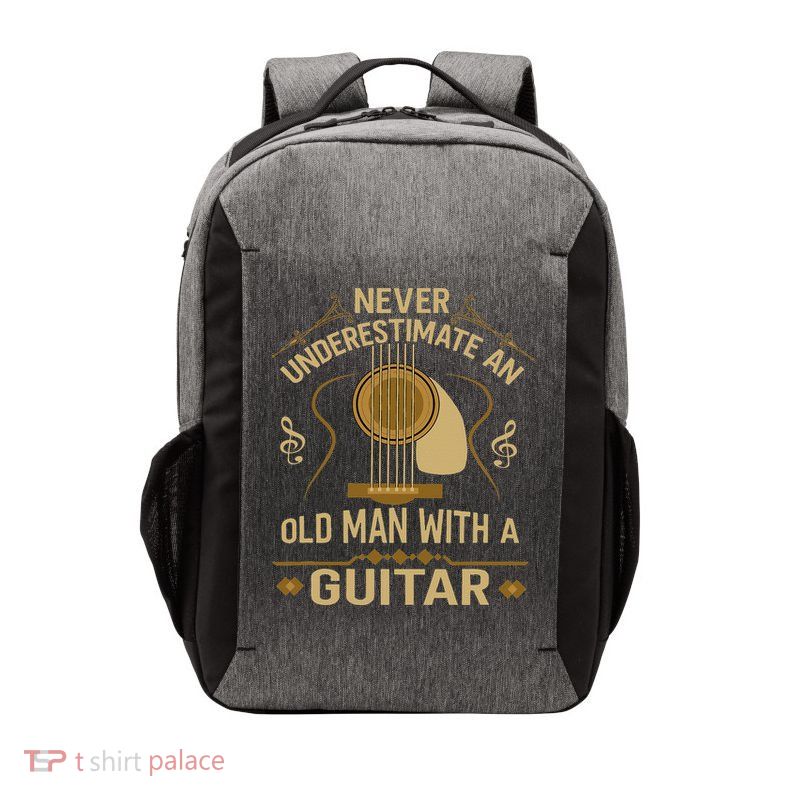 Never Underestimate An Old Man With A Guitar Acoustic Player Vector Backpack