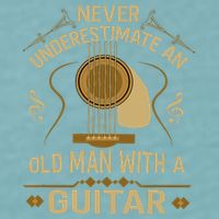 Never Underestimate An Old Man With A Guitar Acoustic Player Sueded Cloud Jersey T-Shirt