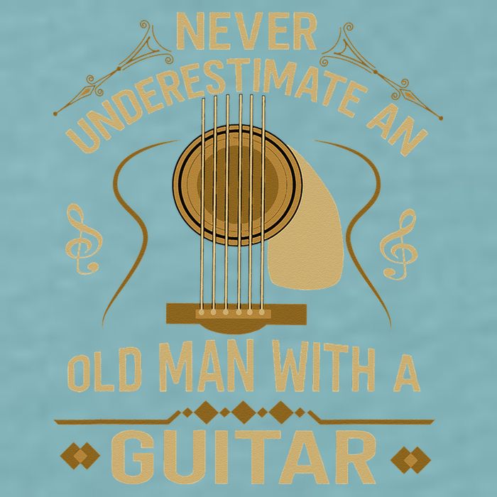 Never Underestimate An Old Man With A Guitar Acoustic Player Sueded Cloud Jersey T-Shirt