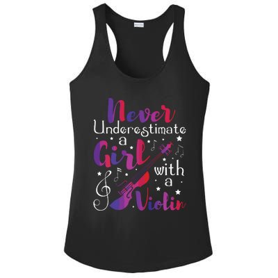 Never Underestimate A Girl With A Violin Violinist Ladies PosiCharge Competitor Racerback Tank