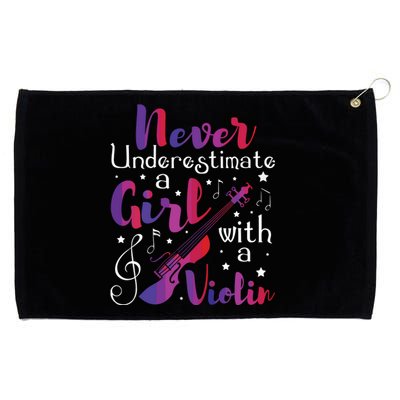 Never Underestimate A Girl With A Violin Violinist Grommeted Golf Towel