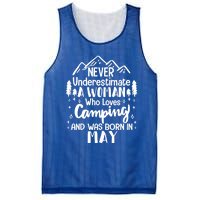 Never Underestimate A Who Love Camping Born In May Mom Gift Mesh Reversible Basketball Jersey Tank