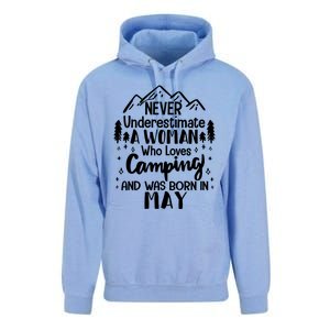 Never Underestimate A Who Love Camping Born In May Mom Gift Unisex Surf Hoodie