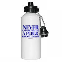 Never Underestimate A Public School Teacher Tim Walz Kamala Harris 2024 Aluminum Water Bottle