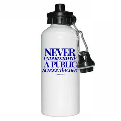 Never Underestimate A Public School Teacher Tim Walz Kamala Harris 2024 Aluminum Water Bottle