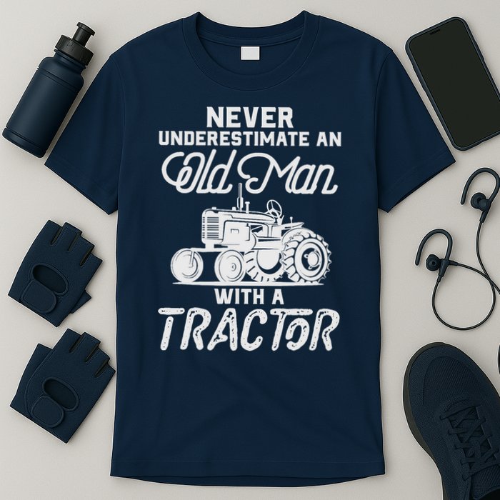 Never Underestimate An Old Man With A Tractor - Funny Farmer T-Shirt