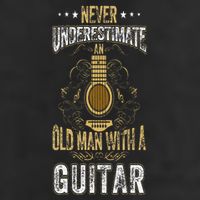 Never Underestimate An Old Man With A Guitar Acoustic Player Cool Comfort Performance Bucket Hat