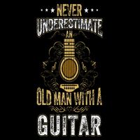 Never Underestimate An Old Man With A Guitar Acoustic Player Backpack