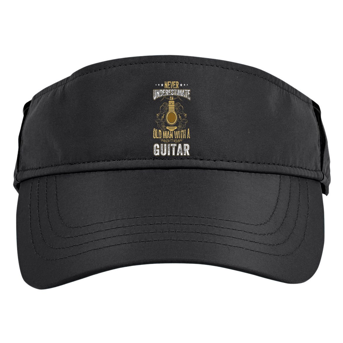 Never Underestimate An Old Man With A Guitar Acoustic Player Adult Drive Performance Visor