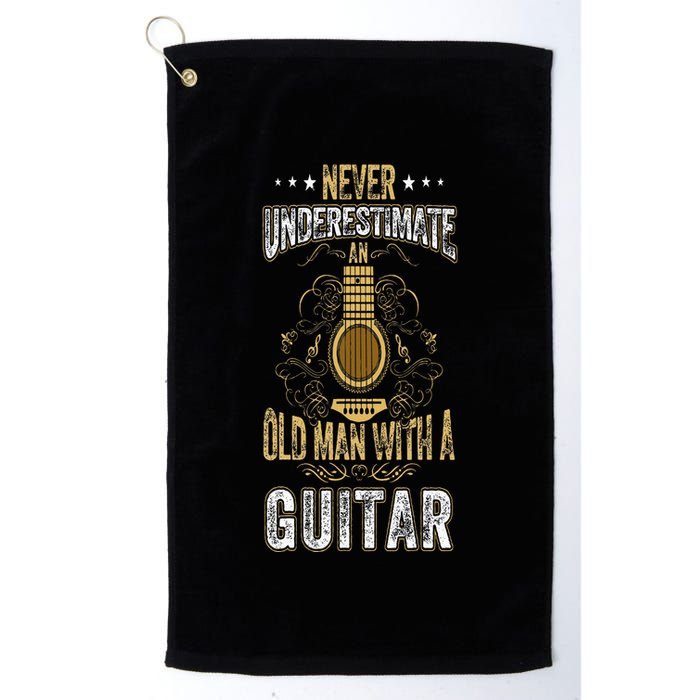Never Underestimate An Old Man With A Guitar Acoustic Player Golf Towel