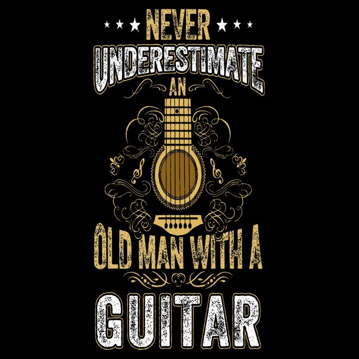 Never Underestimate An Old Man With A Guitar Acoustic Player Women's Crop Top Tee