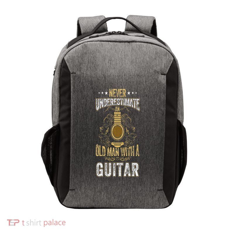 Never Underestimate An Old Man With A Guitar Acoustic Player Vector Backpack