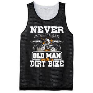 Never Underestimate An Old Man With A Dirt Bike Motocross Mesh Reversible Basketball Jersey Tank