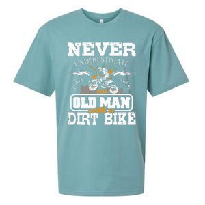 Never Underestimate An Old Man With A Dirt Bike Motocross Sueded Cloud Jersey T-Shirt