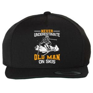 Never Underestimate An Old On Skis Gift Wool Snapback Cap