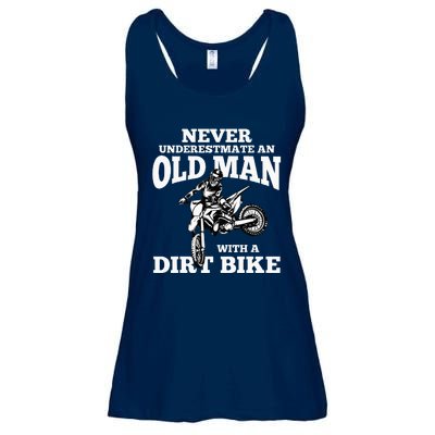 Never Underestimate An Old Man With A Dirt Bike Funny Gifts Ladies Essential Flowy Tank