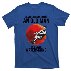 Never Underestimate An Old Who Loves Water Skiing Gift T-Shirt