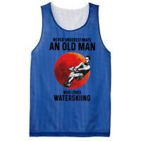 Never Underestimate An Old Who Loves Water Skiing Gift Mesh Reversible Basketball Jersey Tank