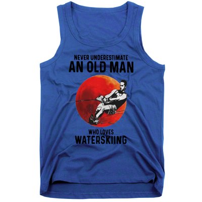 Never Underestimate An Old Who Loves Water Skiing Gift Tank Top