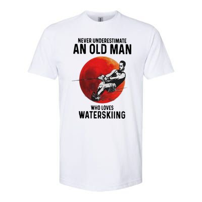 Never Underestimate An Old Who Loves Water Skiing Gift Softstyle CVC T-Shirt