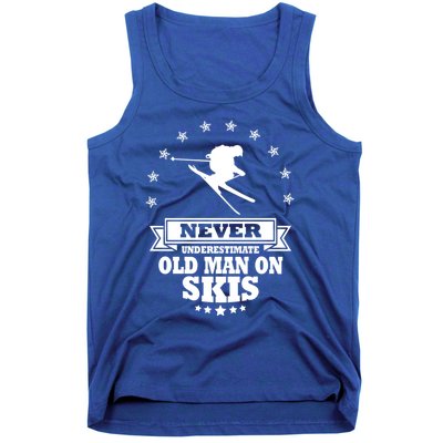 Never Underestimate An Old On Skis Cool Gift Tank Top