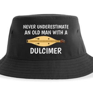 Never Underestimate An Old Man Appalachian Dulcimer Sustainable Bucket Hat