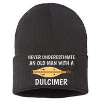 Never Underestimate An Old Man Appalachian Dulcimer Sustainable Knit Beanie