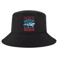 Never Underestimate An Old Man Who Loves Drag Racing Cool Comfort Performance Bucket Hat