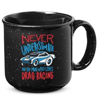 Never Underestimate An Old Man Who Loves Drag Racing 15oz Campfire Ceramic Mug