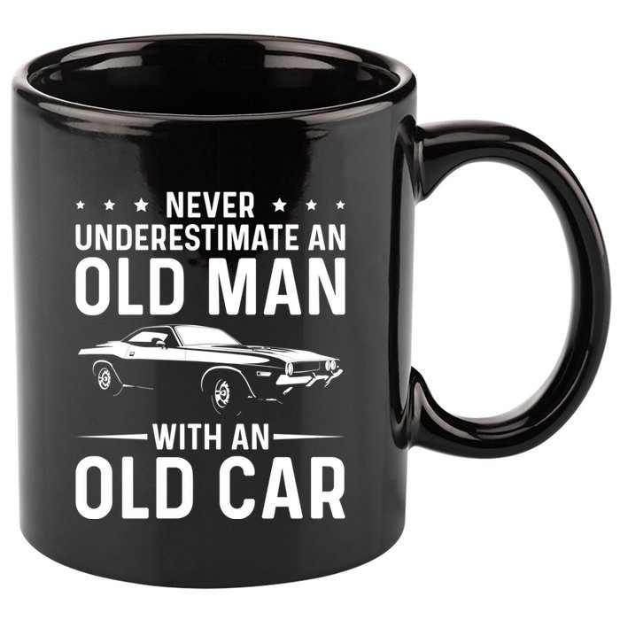 Never Underestimate An Old With An Old Car Classic Car Great Gift 11oz C Handle Ceramic Mug