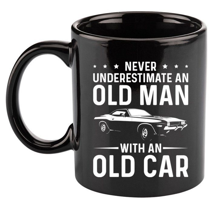 Never Underestimate An Old With An Old Car Classic Car Great Gift 11oz C Handle Ceramic Mug