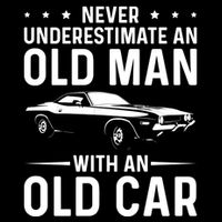 Never Underestimate An Old With An Old Car Classic Car Great Gift Drawstring Bag