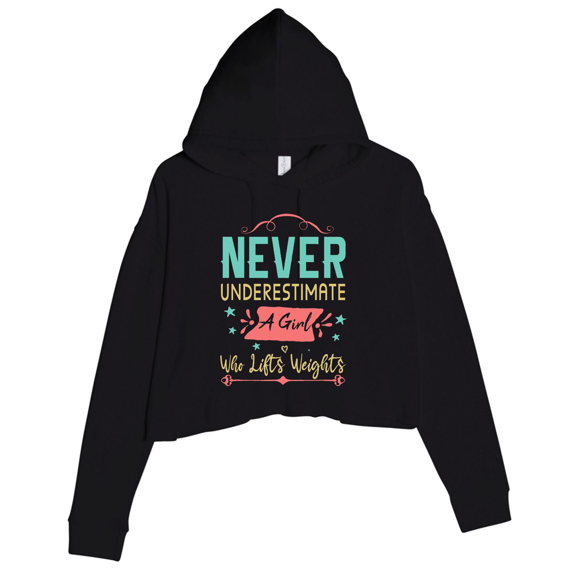 Never underestimate a Girl Who Lifts Weights Weightlifting  Crop Fleece Hoodie