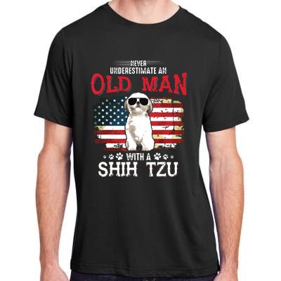 Never Underestimate An Old Man With A Shih Tzu Costume Gift Adult ChromaSoft Performance T-Shirt