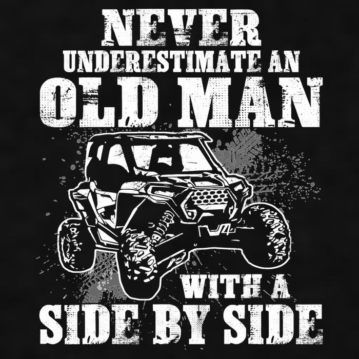 Never Underestimate An Old Man With A Side By Side SXS UTV Ladies PosiCharge Tri-Blend Wicking Tank