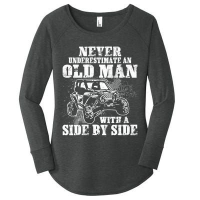 Never Underestimate An Old Man With A Side By Side SXS UTV Women's Perfect Tri Tunic Long Sleeve Shirt