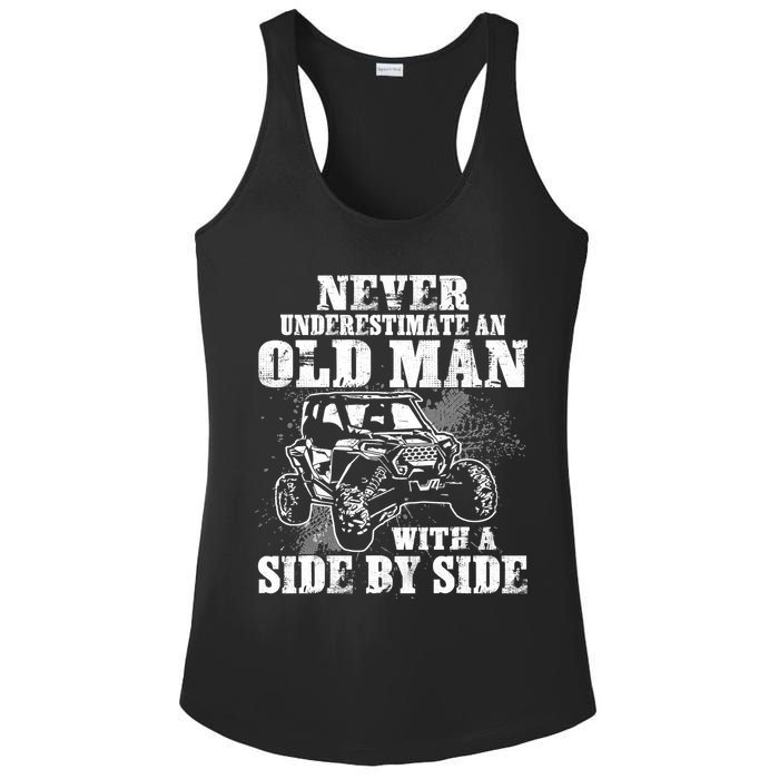 Never Underestimate An Old Man With A Side By Side SXS UTV Ladies PosiCharge Competitor Racerback Tank