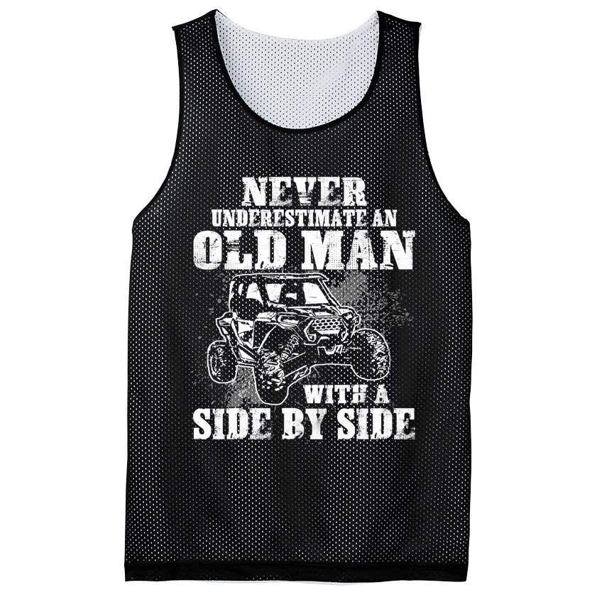 Never Underestimate An Old Man With A Side By Side SXS UTV Mesh Reversible Basketball Jersey Tank