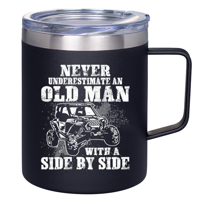 Never Underestimate An Old Man With A Side By Side SXS UTV 12oz Stainless Steel Coffee Mug