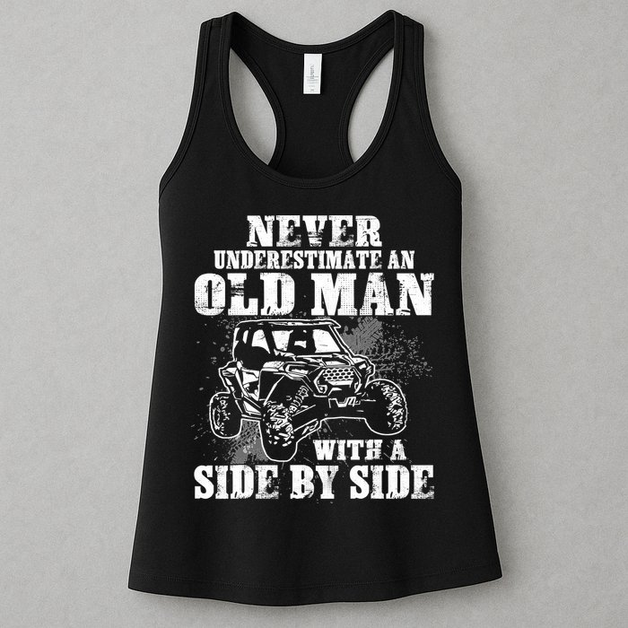 Never Underestimate An Old Man With A Side By Side SXS UTV Womens Tank Top