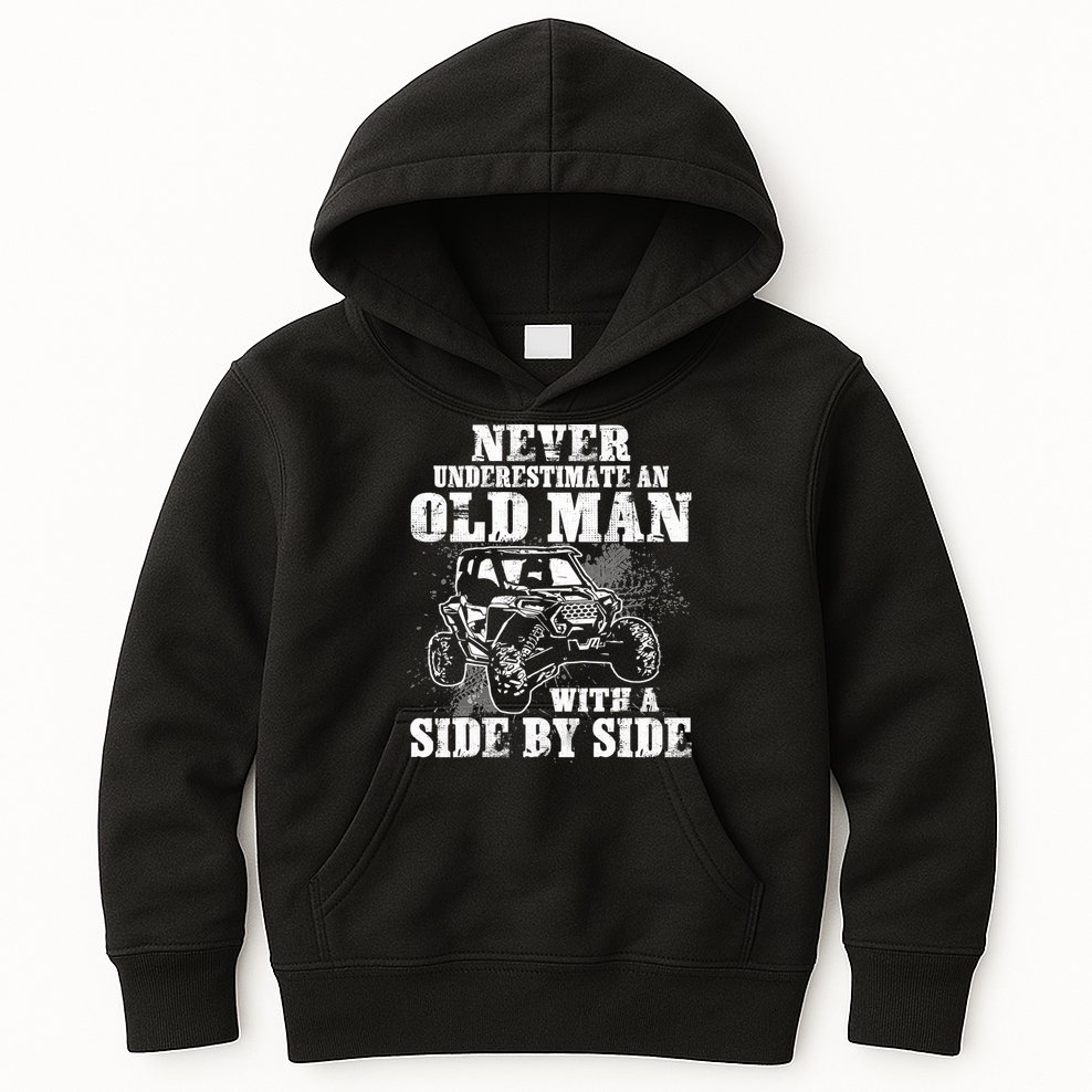 Never Underestimate An Old Man With A Side By Side SXS UTV Kids Hoodie