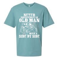 Never Underestimate An Old Man With A Side By Side SXS UTV Sueded Cloud Jersey T-Shirt