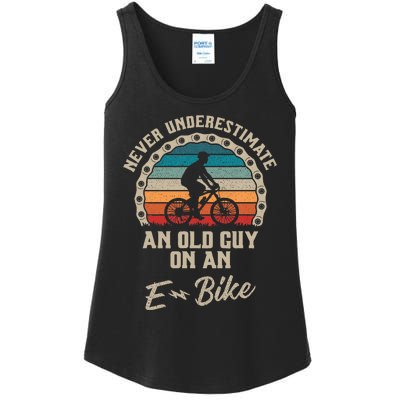 Never Underestimate An Old Guy On An Ebike Biking Ladies Essential Tank