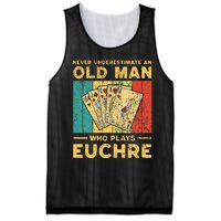 Never Underestimate An Old Man Who Plays Euchre Mesh Reversible Basketball Jersey Tank